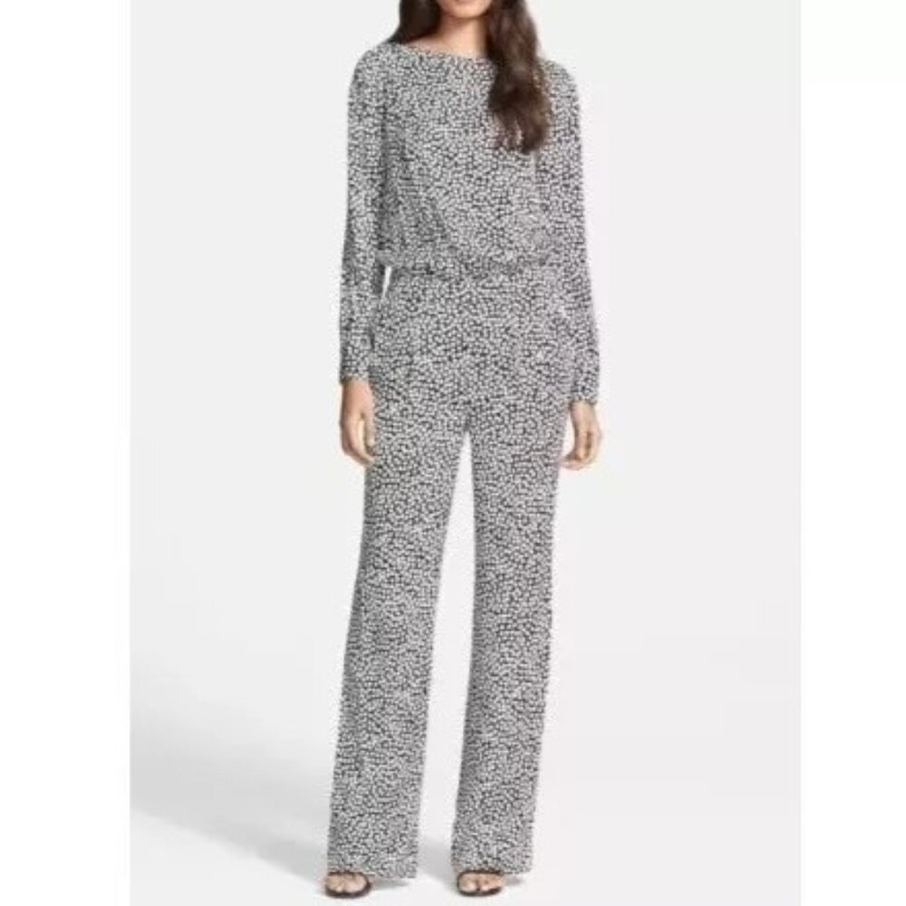 DIANE von FURSTENBERG Rose Heart Silk Jumpsuit